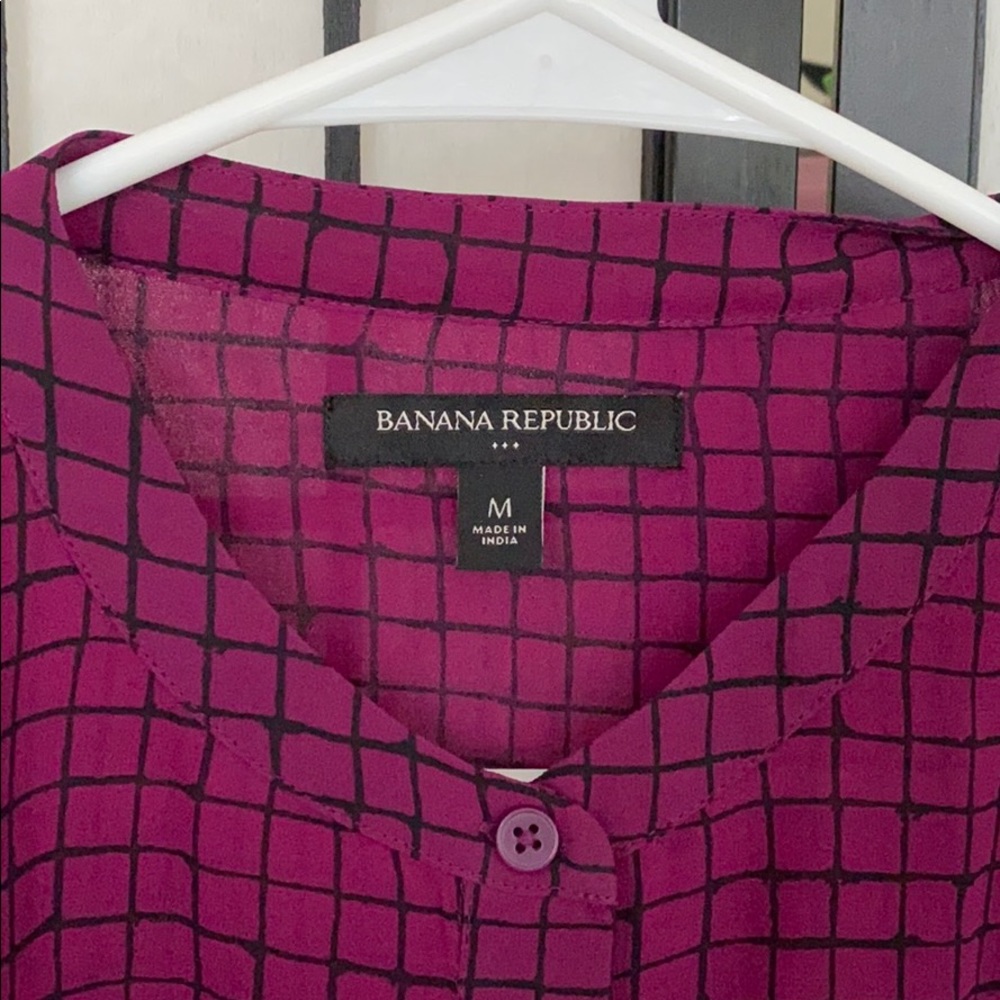 Magenta Banana Republic Blouse Top Shirt M - Picture 2 of 3